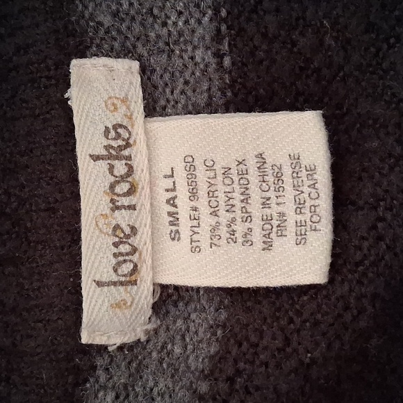 Love Rocks Cowl Neck Striped Short Sleeve Knit Sweater Dress - Picture 3 of 4